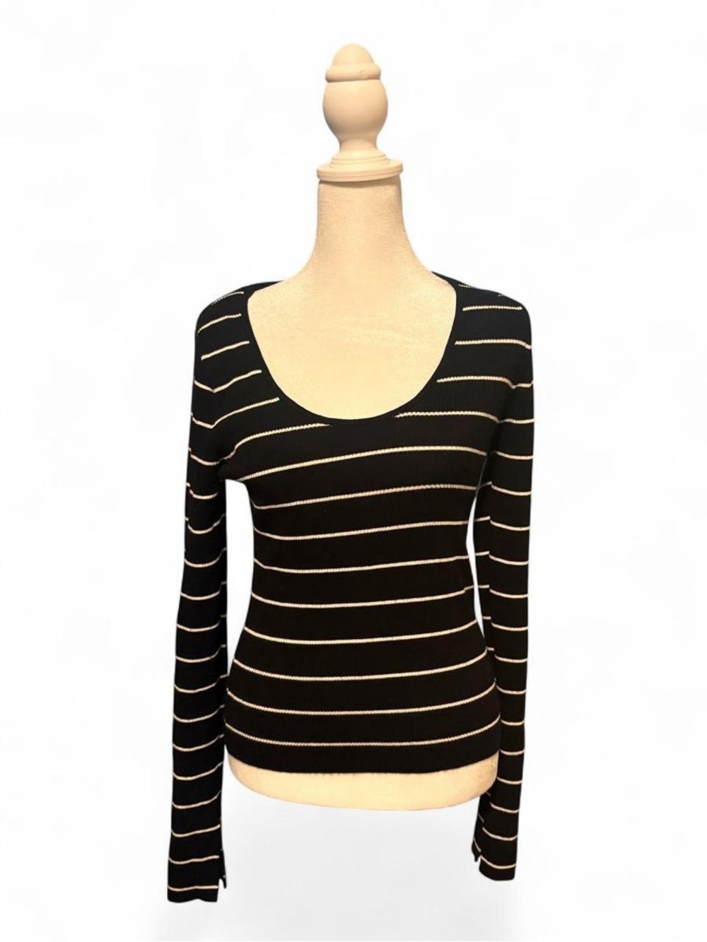 H&M black & white striped long sleeve top.